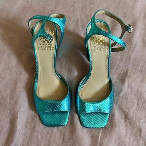 blue iridescent Vince Camuto heels